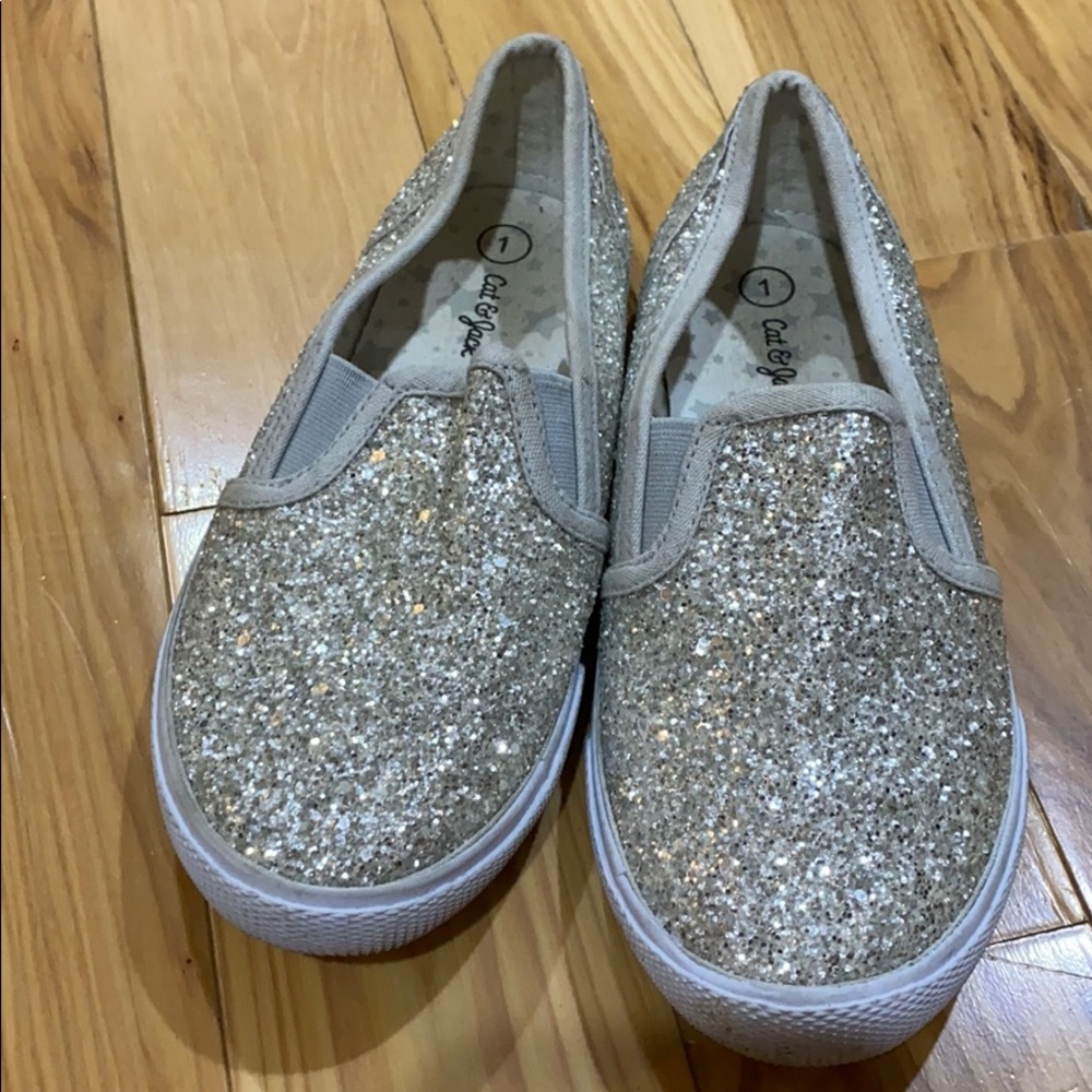 Glitter slide on shoes
